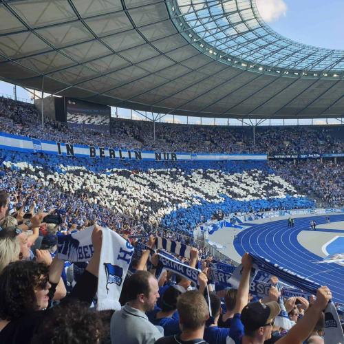 Bundesliga fodboldrejse: Hertha Berlin - Dortmund. Hertha fans,