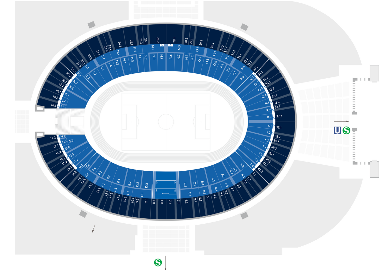 Olympiastadion i Berlin - stadionoverblik